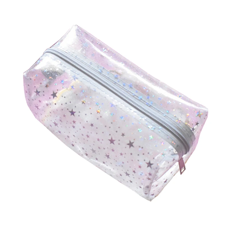 Transparent star Новые путешествия прозрачная косметичка, моющаяся Сумочка Красота хранения Чехол сумка для туалетных принадлежностей Для женщин ПВХ маленькие сумки-косметички - Цвет: Transparent star