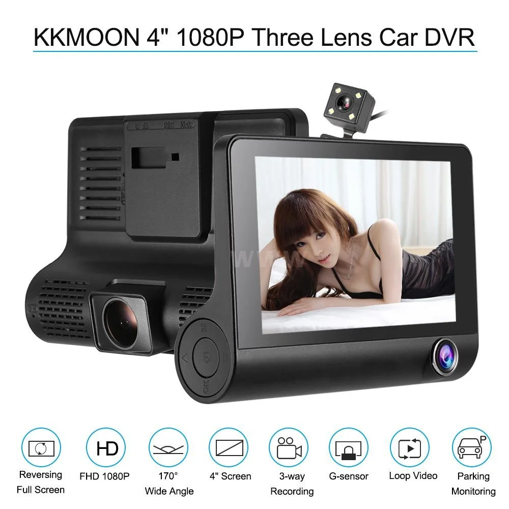 Видеорегистратор с тремя камерами 20 шт./лот 4 дюйма 1080P|night vision recorder|dvr dash camdash cam |