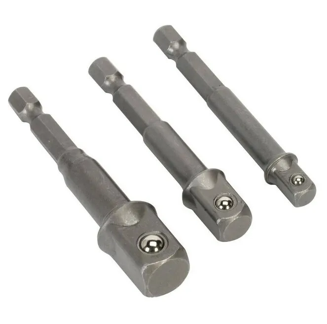 

Hot 3 unids new hexagonal socket adapter kit handle 1/4 3/8 1/2 impact driver drill shank quartet sleeve beaded pergolas