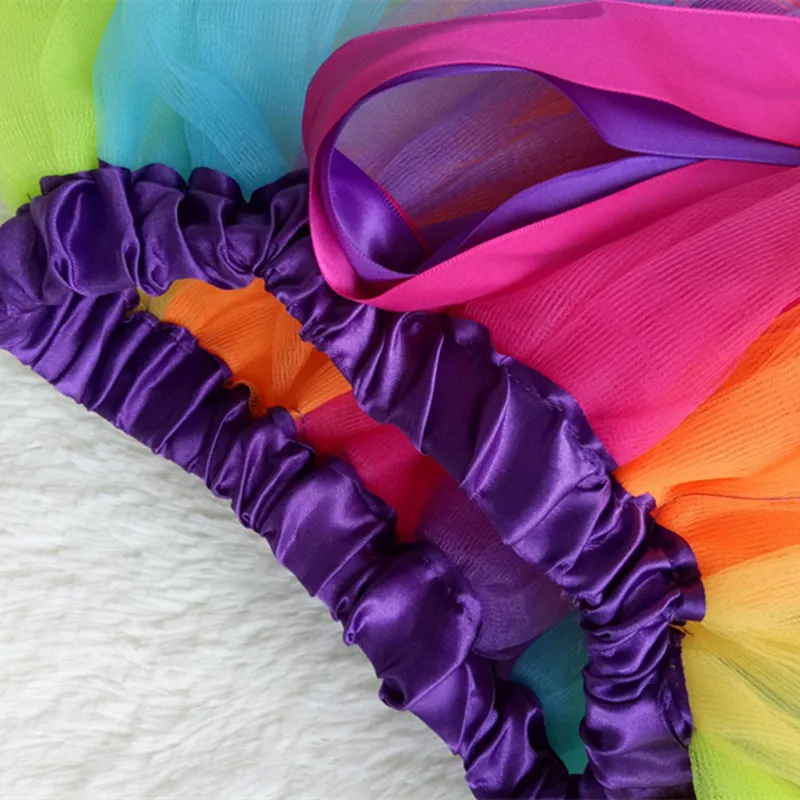 Новые юбки для девочек сезона 2017 юбка с радужным рисунком бантом юбка-пачка