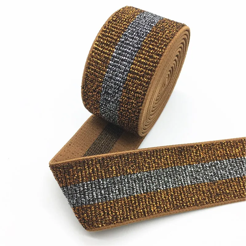 Striped 3 40 мм нейлоновая красочная резиновая резинка полосатые плечевые нижние ремни для тесьма для одежды Швейные DIY аксессуары для одежды 1 метр - Цвет: Striped 3