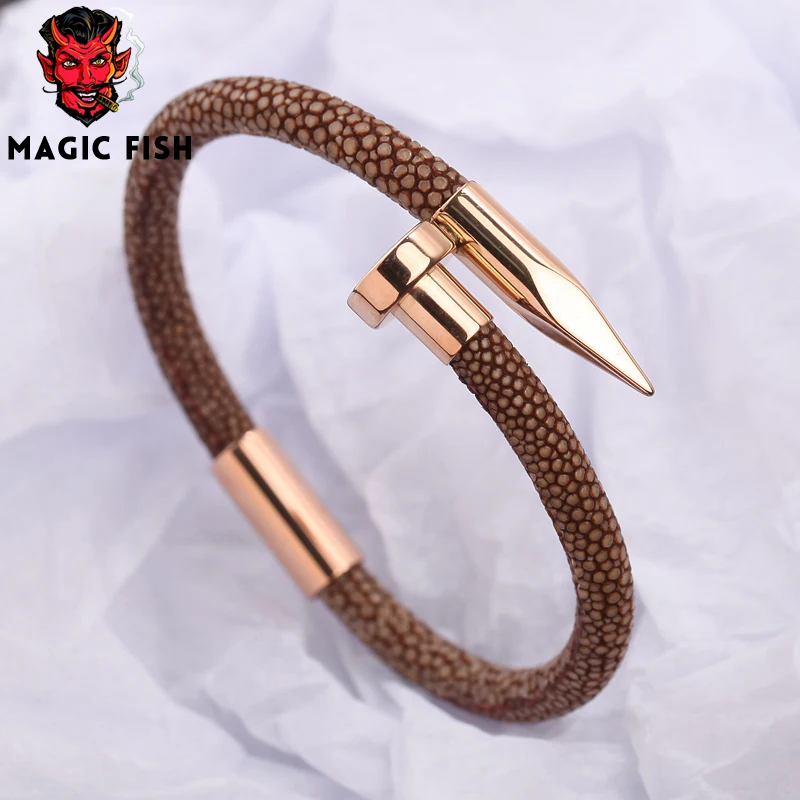 Браслет Magic Fish Stingray из натуральной кожи мужской браслет с подвеской титановой