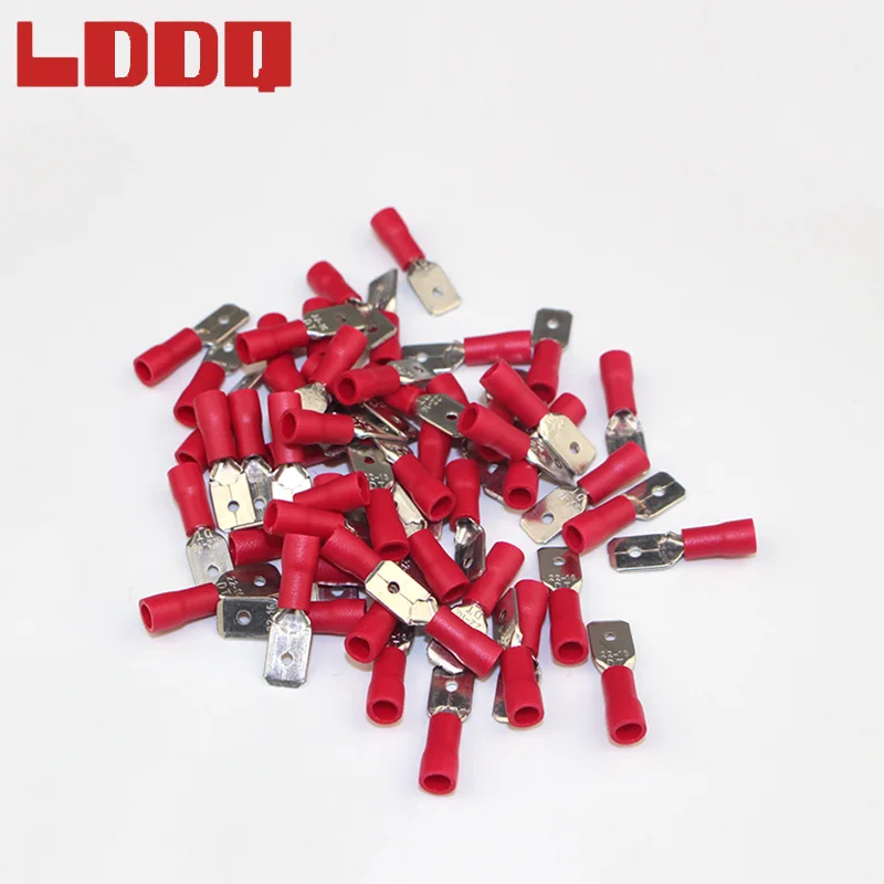 LDDQ 100 шт. 22-16AWG красная Изолированная лопатка обжимной провод Кабельный