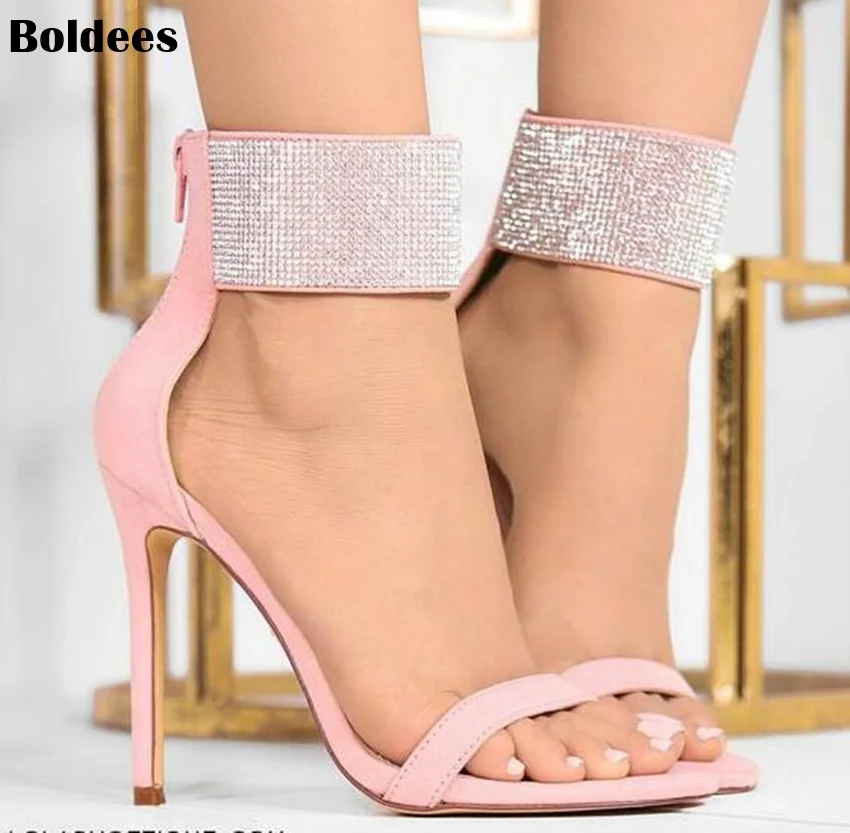 

2018 Woman Sandals High Heel Shoes Rhinestones Gladiator Chaussure Plus Size 43 tenis feminino Crystal Sandals