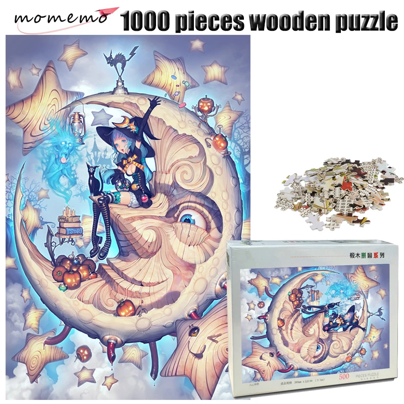 MOMEMO Луны горничной деревянный 500/1000 частей головоломки изысканный картина