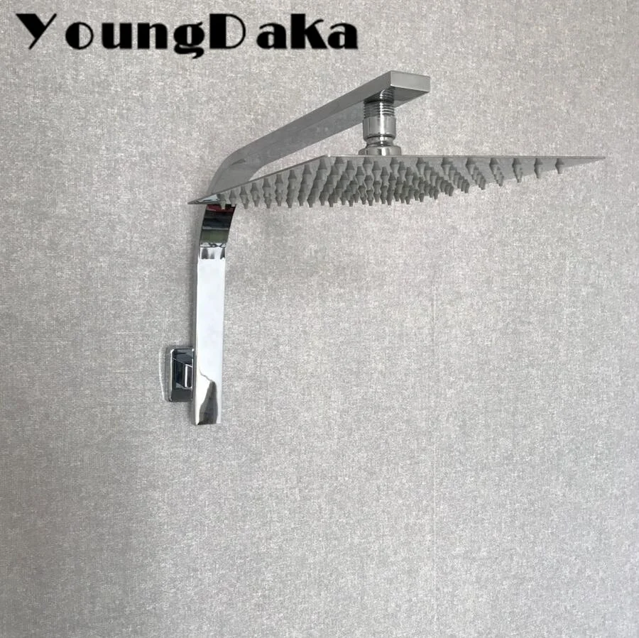YoungDaka 8/10 дюймов нержавеющая сталь дождевая насадка для душа s набор с гусиной рукояткой для душа. Водосберегающая квадратная насадка для душа набор