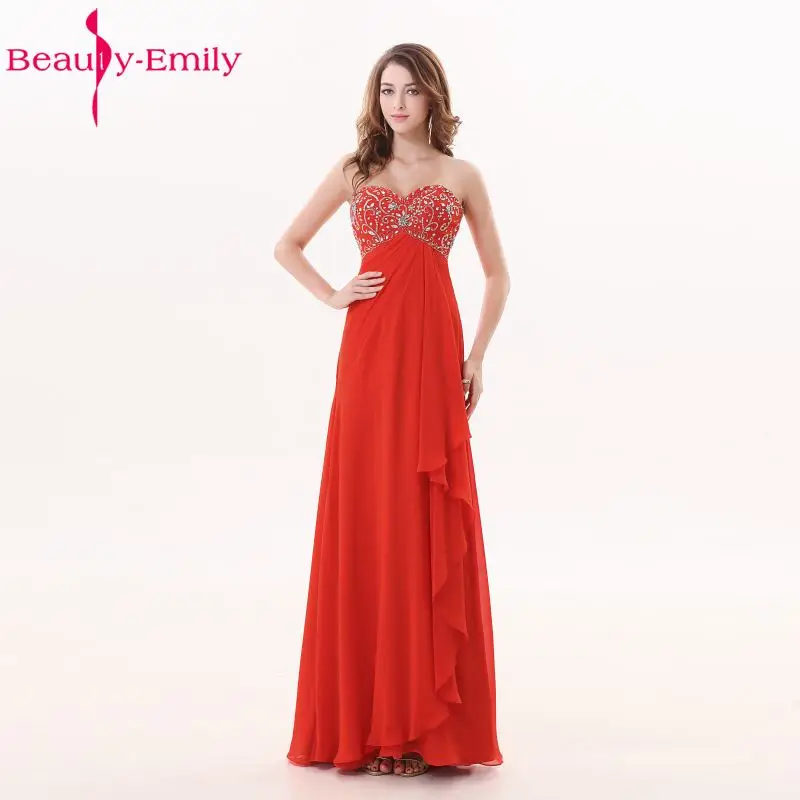 Красота Эмили Sexy Бусы шифон невесты Dresse 2018 A-Line Свадебная вечеринка выпускного