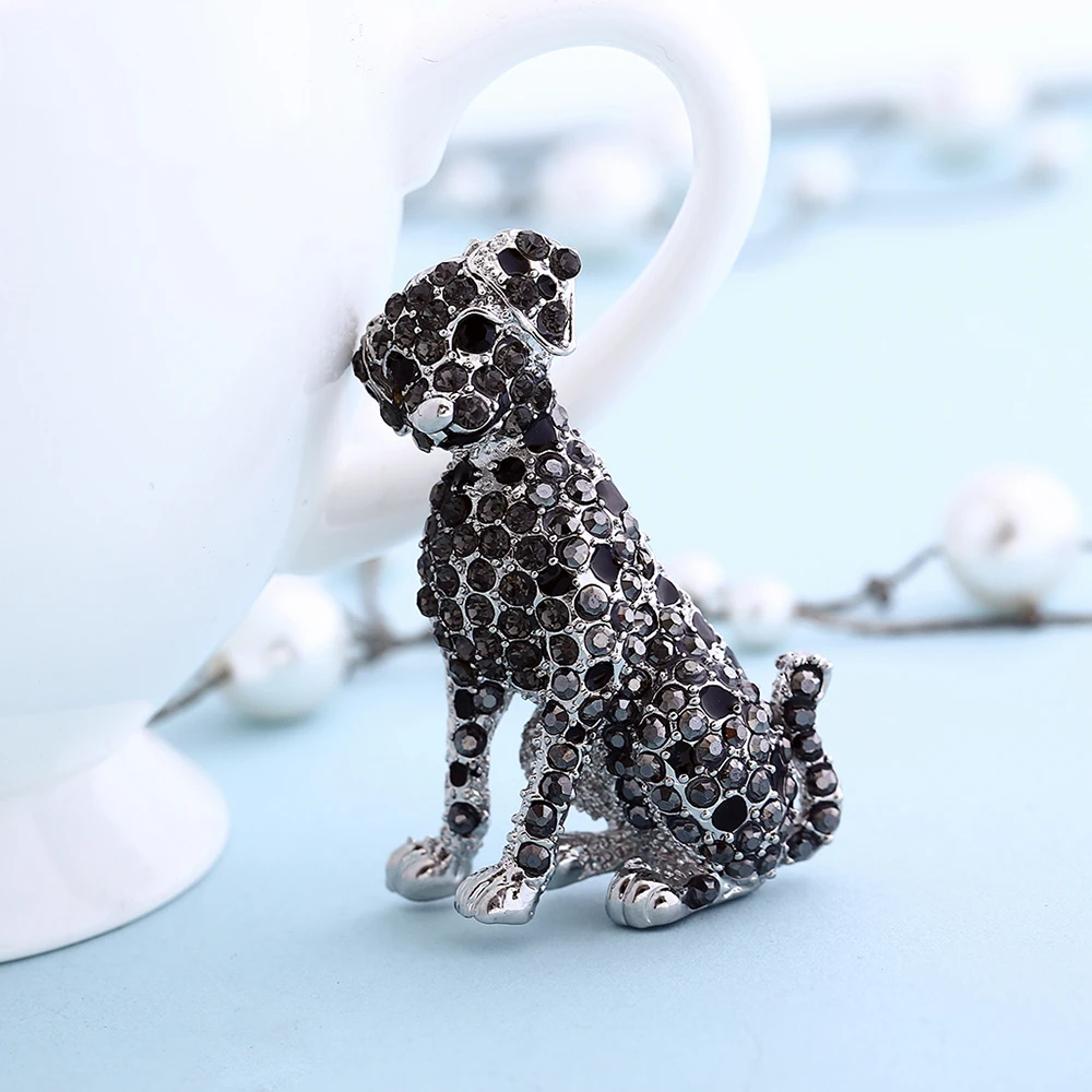 Модный Блестящий женский горный хрусталь милая собака далматинец Брошь булавка