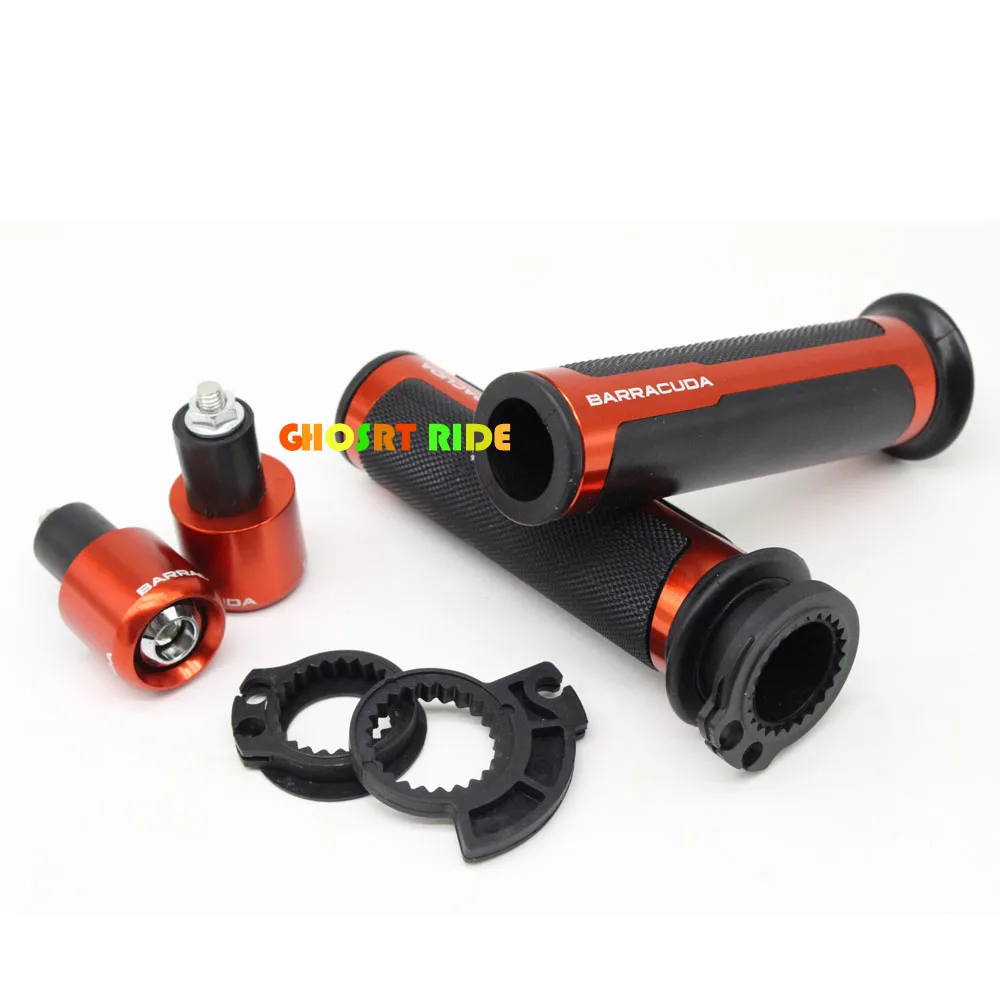 BARRACUDA 7/8 ''мотоциклетные ручки, колпачки на Руль с ЧПУ 22 мм, универсальные для YAMAHA YZF1000 R1 YZF600 R6 FZ1 FZ6 FZ400 FZ8 - Цвет: Orange