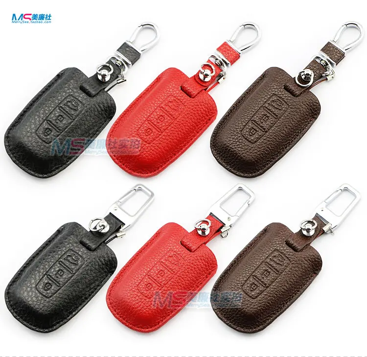 Разноцветный чехол-брелок для автомобильного ключа из натуральной кожи Hyundai ELANTRA