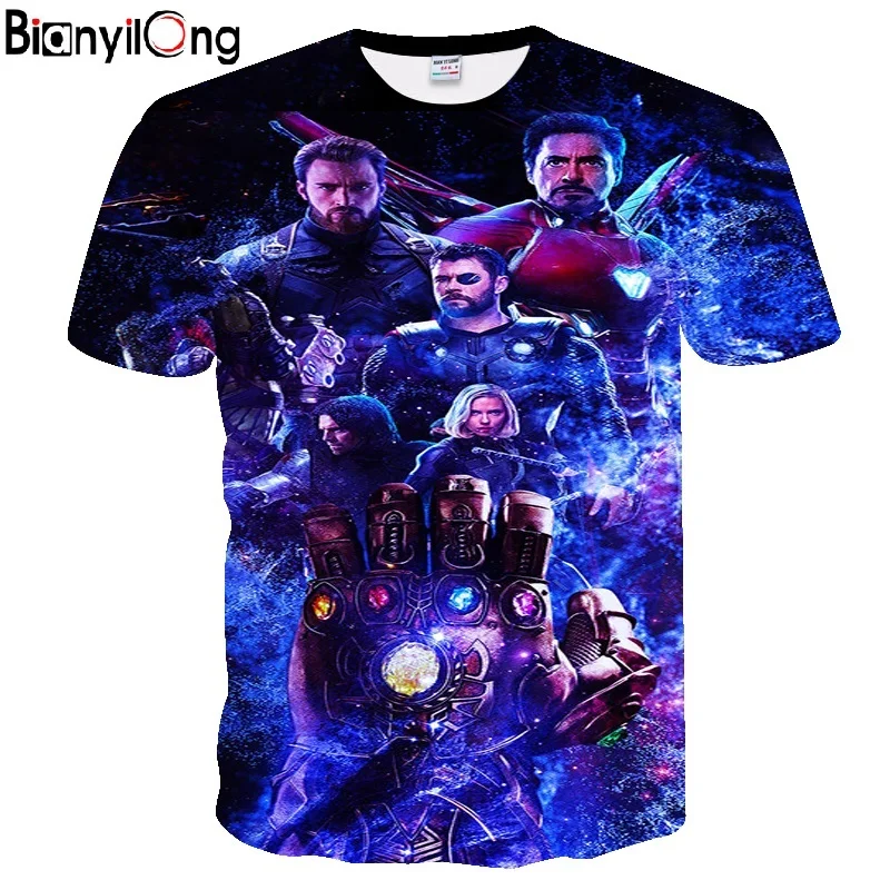 Новинка года Marvel Мстители 4 финал Футболка 3d печать супергерой Америка футболка Косплей Футболка Мужская Новая летняя модная футболка