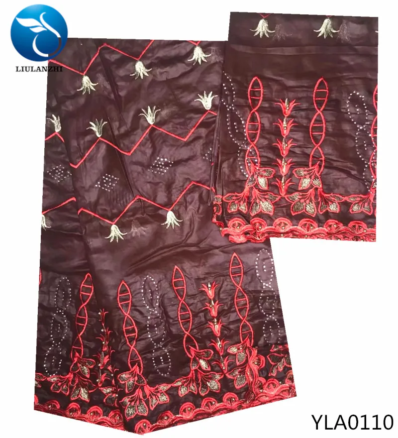 LIULANZHI chinese silk fabric embroidered with gold beads cheap for dress 5+2yards/lot new patterns YLA0101-YLA0118 | Дом и сад