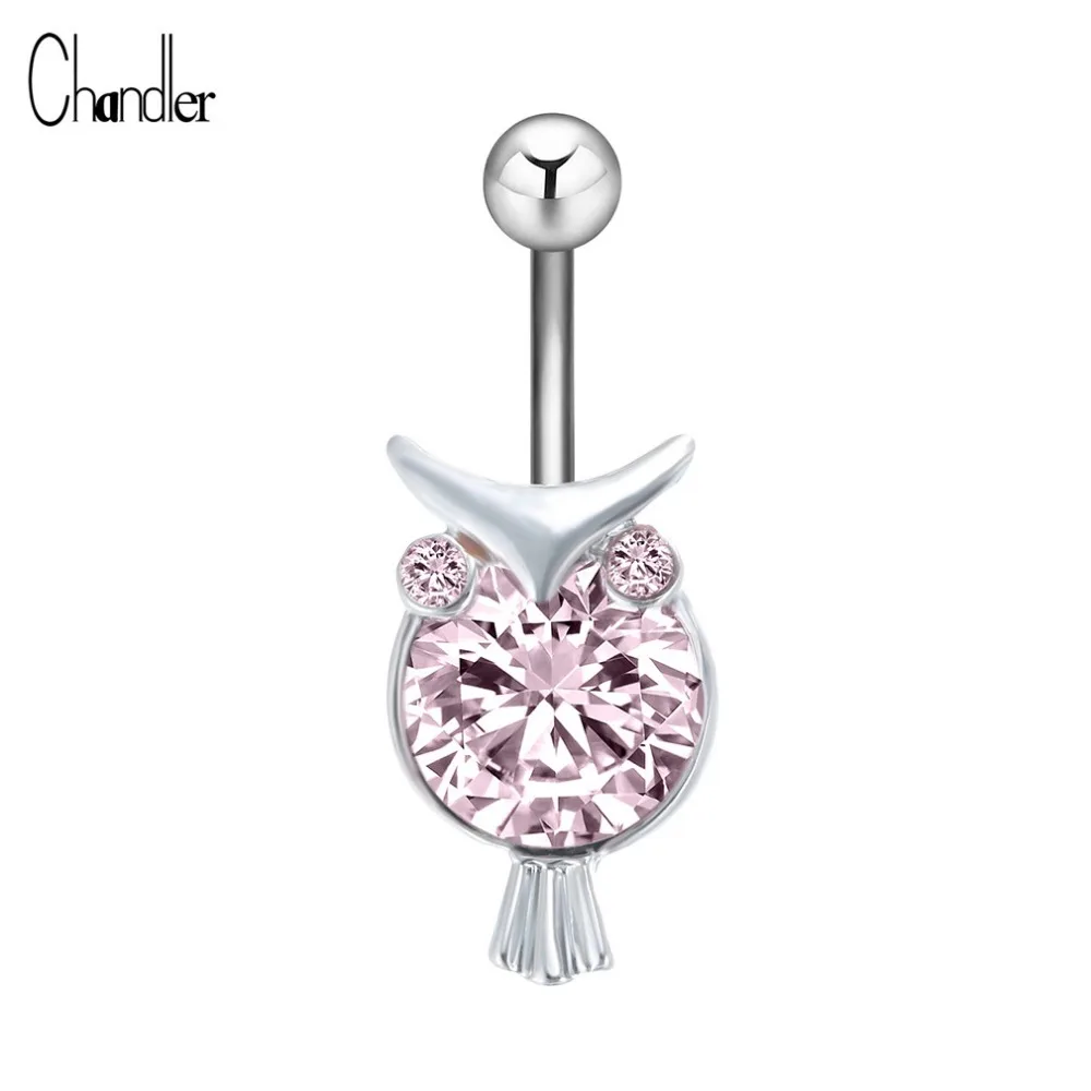 Chandler Pink Lovely Cat Kitten Crystal Navel Rhinestone CZ Belly Button Ring High Quality For Women Girls Anti-allergy | Украшения и