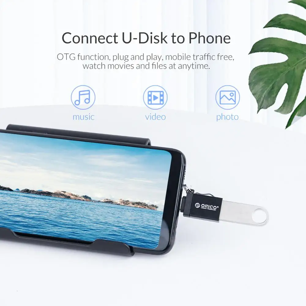 Адаптер ORICO OTG Type C (M) к USB 3 0 (F) Конвертор USB3.0 5Gpbs скорость передачи анти потерянный
