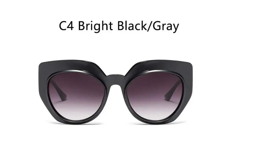 C4 bright black gray Летние прозрачные женские очки Новое поступление трендовые большие леопардовые очки модные брендовые Роскошные Оттенки для женщин - Цвет линз: C4 bright black gray
