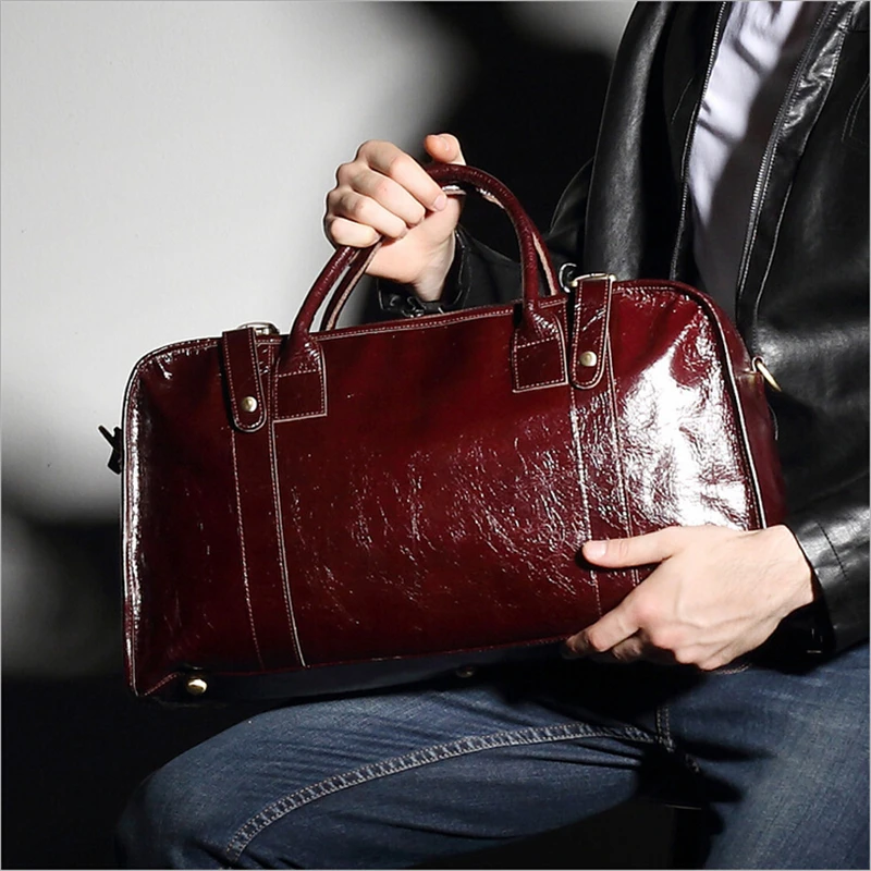 MISFITS Натуральной Кожи Мужская кожаная сумка Верхний Слой Коровы Человек Дорожная