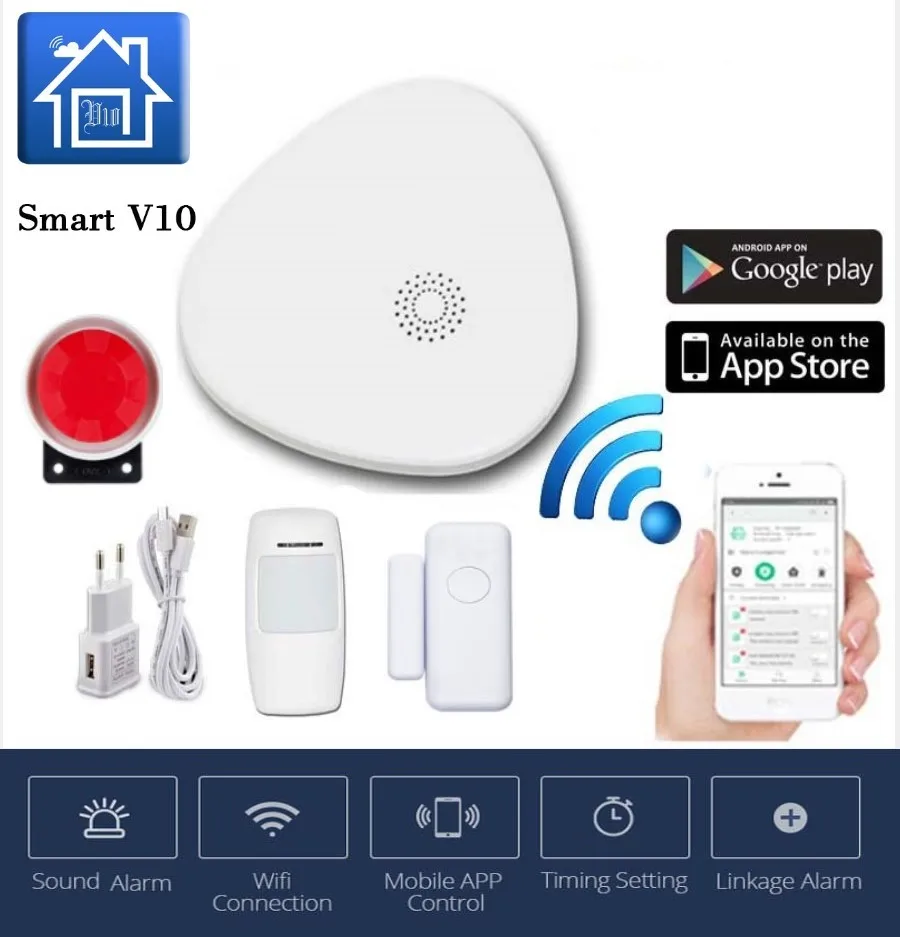 SmartYIBA WiFi охранная сигнализация 433 МГц Беспроводная умная система безопасности IOS