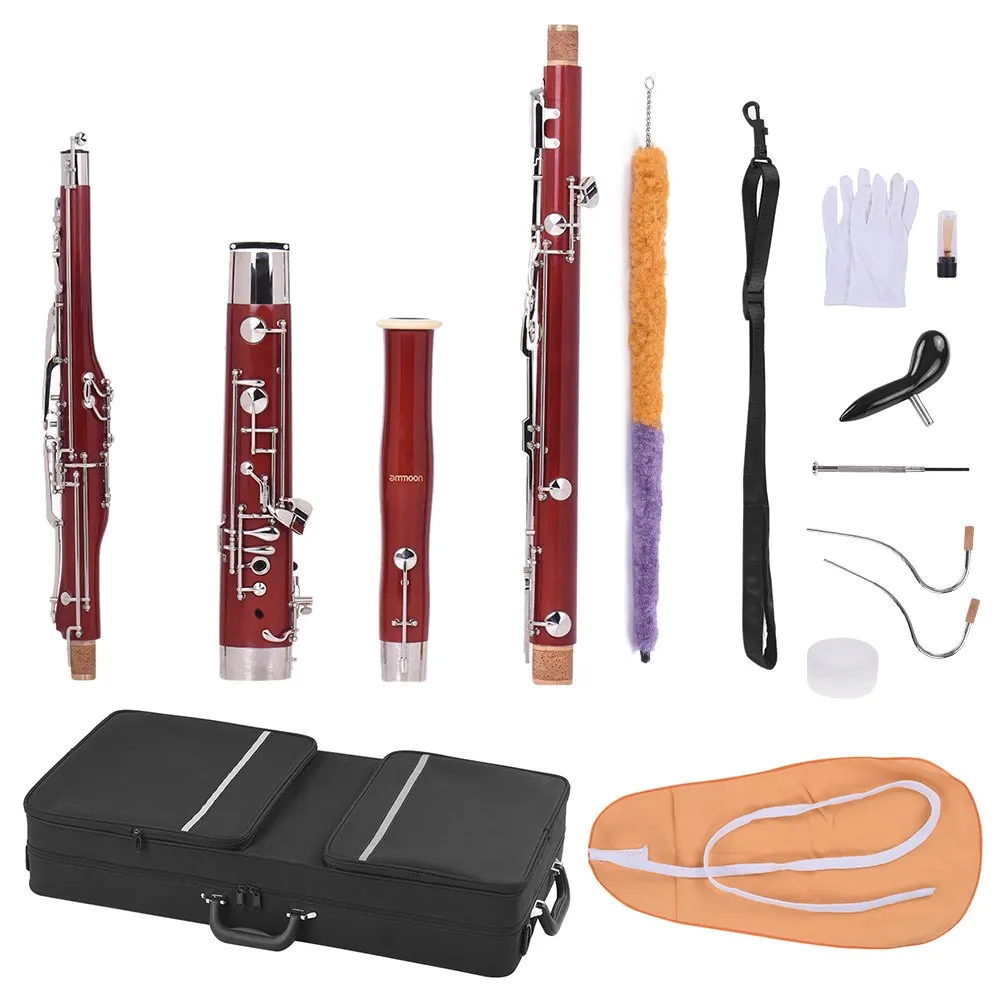 Ammoon Профессиональный C ключ Bassoon кленовый деревянный корпус Cupronickel ключи с