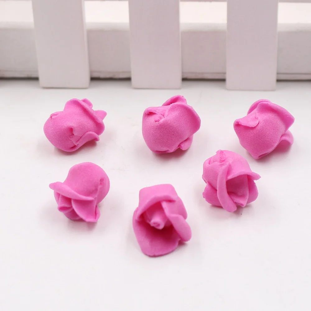 rose red 50 шт. ПЭ Пена розы голова 1 см искусственные розы букет ручной работы свадебные украшения дома праздничные и вечерние скрапбукинги - Цвет: rose red