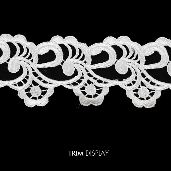 Кружевная ткань белая с вышивкой лента для аппликации водостойкая шитья 28