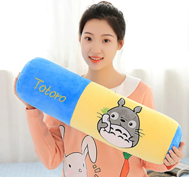 62 см Тоторо кукла с подушкой для сна Милая полоса длинная Подушка Съемная и