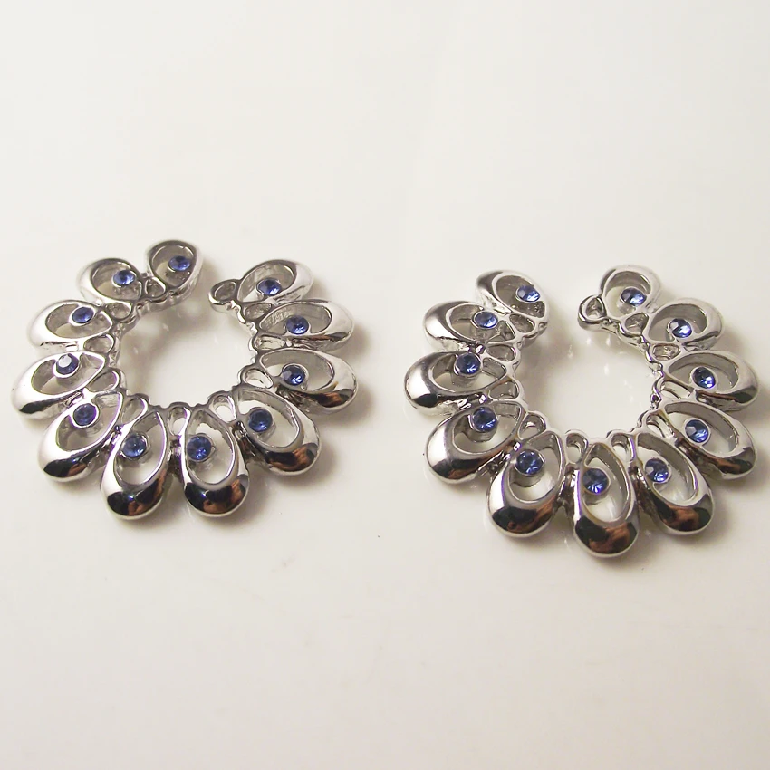 2 шт. кольцо для пирсинга сосков с синим кристаллом | Украшения и аксессуары