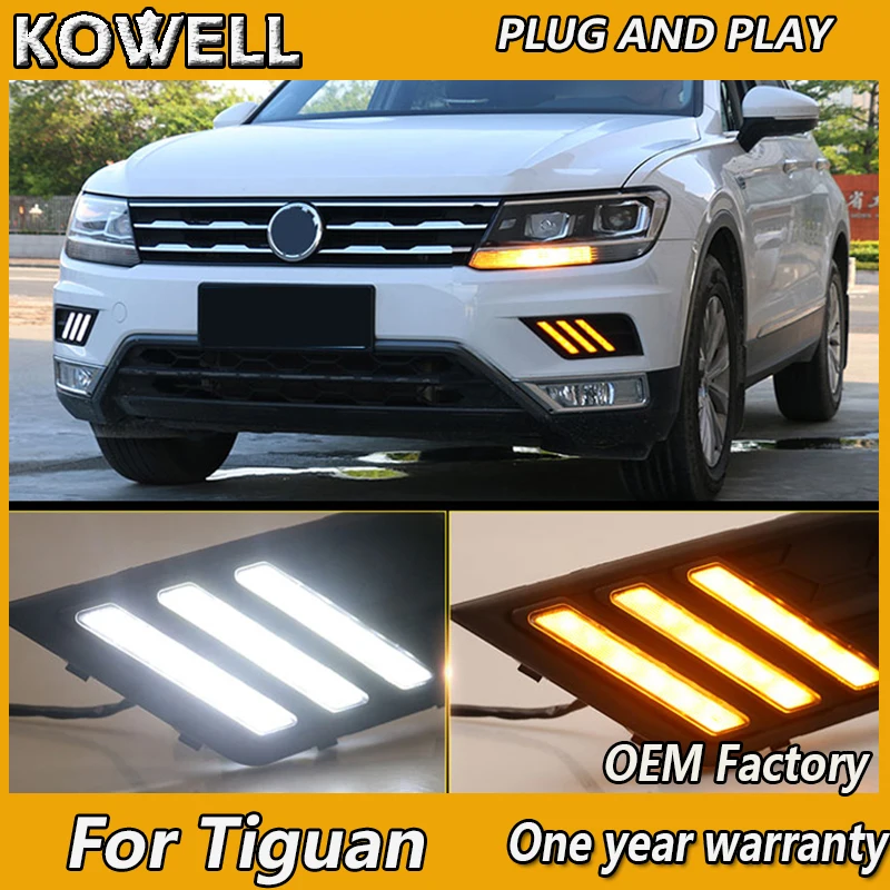 Стайлинг автомобиля KOWELL для Volkswagen Tiguan 2017 2018 реле поворота желтого цвета