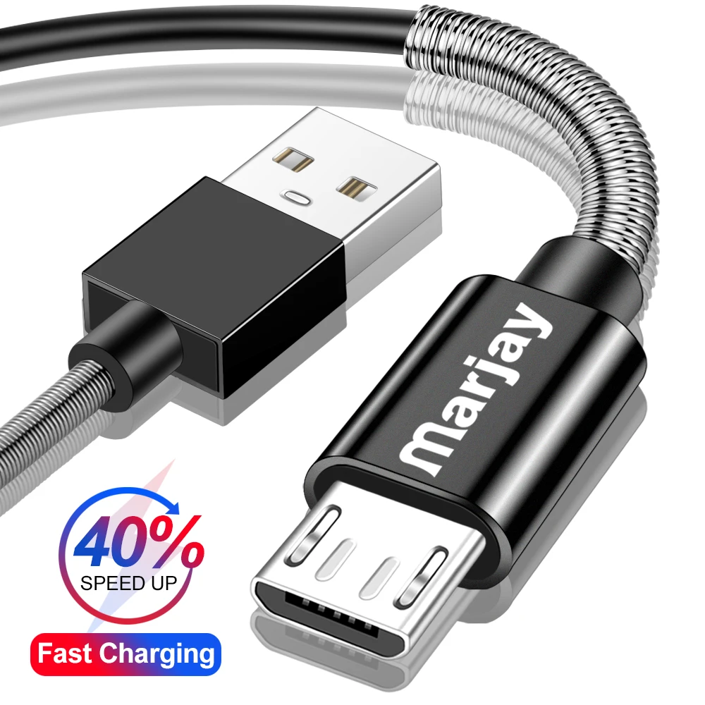 Marjay микро пружинный usb-кабель для samsung Galaxy A9 Pro кабели для мобильных телефонов Xiaomi Redmi USB кабель Зарядное устройство Шнур для huawei
