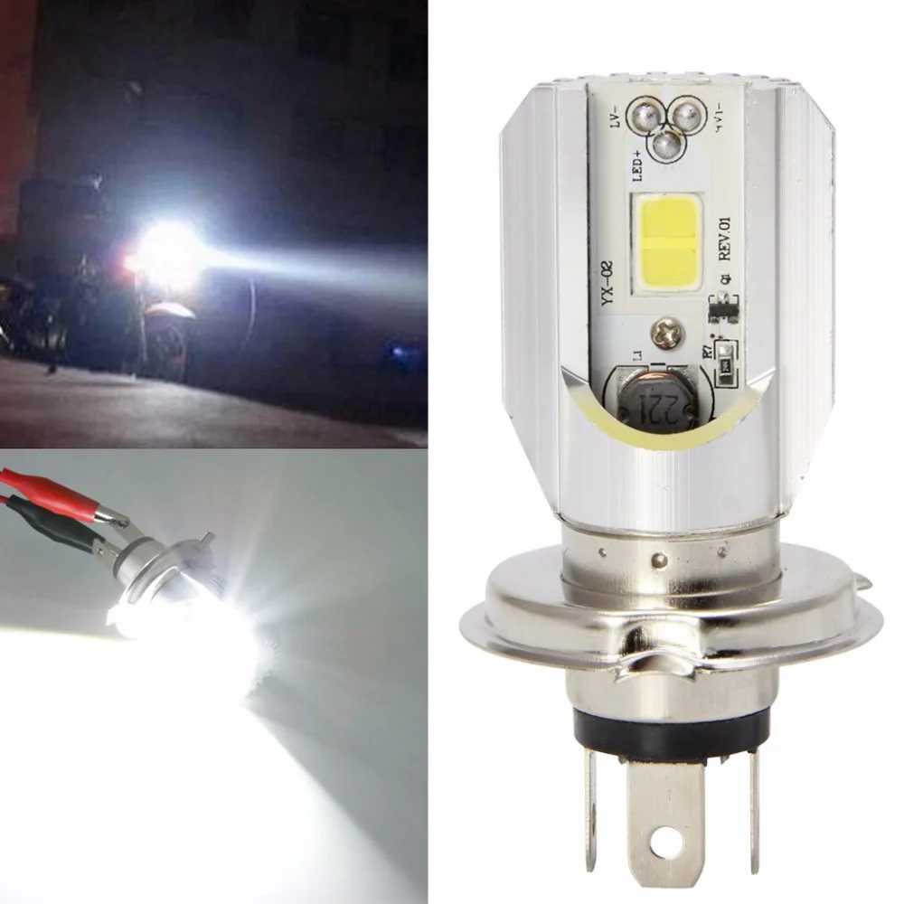 

1Pc COB H4 LED Hi/Lo Beam Motorcycle Headlight Front Light Bulb Lamp White