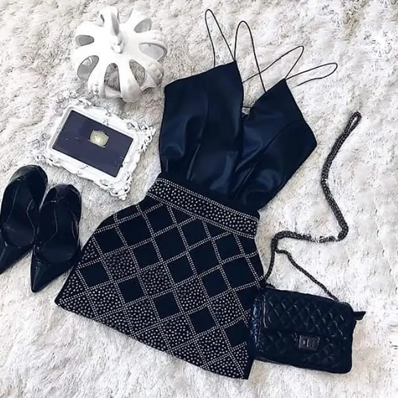 Женское платье на бретельках сексуальное облегающее мини уникального дизайна