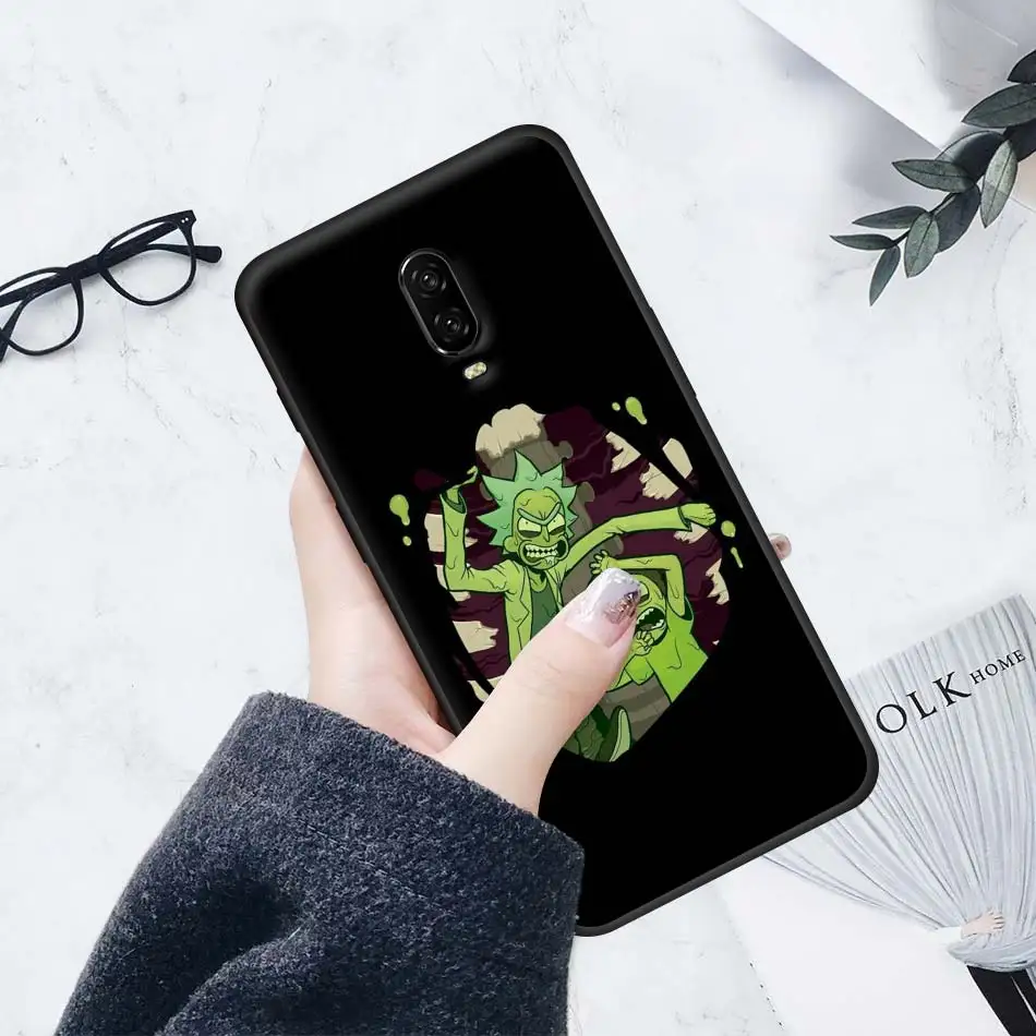 Черный чехол s для Oneplus 7 7 Pro 6 6T силиконовый чехол для телефона для Oneplus 7 7Pro Рик и Морти Мягкий чехол из ТПУ Корпус Coque Funda Capa