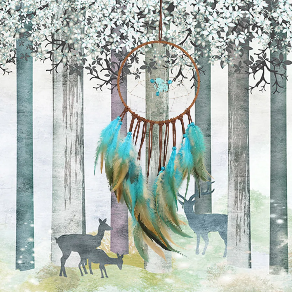 Dreamcatcher Handmade Wind Chimes Hanging Pendant Feather Indian Dream Catcher Wall Art Hangings Car Home Decorations Crafts | Дом и сад