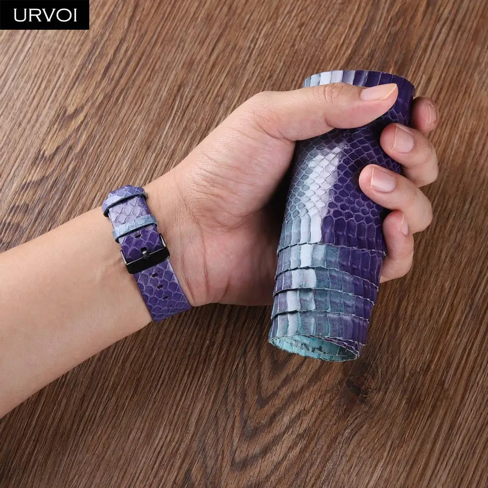 URVOI ремешок для наручных часов Apple Watch series 5/4/3/2/1 класса люкс из натуральной кожи питона матовый ремешок для наручных часов iWatch, Дикий Стиль прочная пряжка