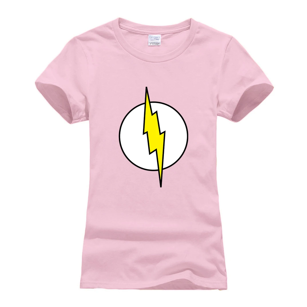 Женская футболка Sheldon Cooper femme, модная одежда в стиле хип-хоп для фитнеса, брендовая футболка, супер герой, флэш, косплей, футболка, лето, camiseta - Цвет: pink
