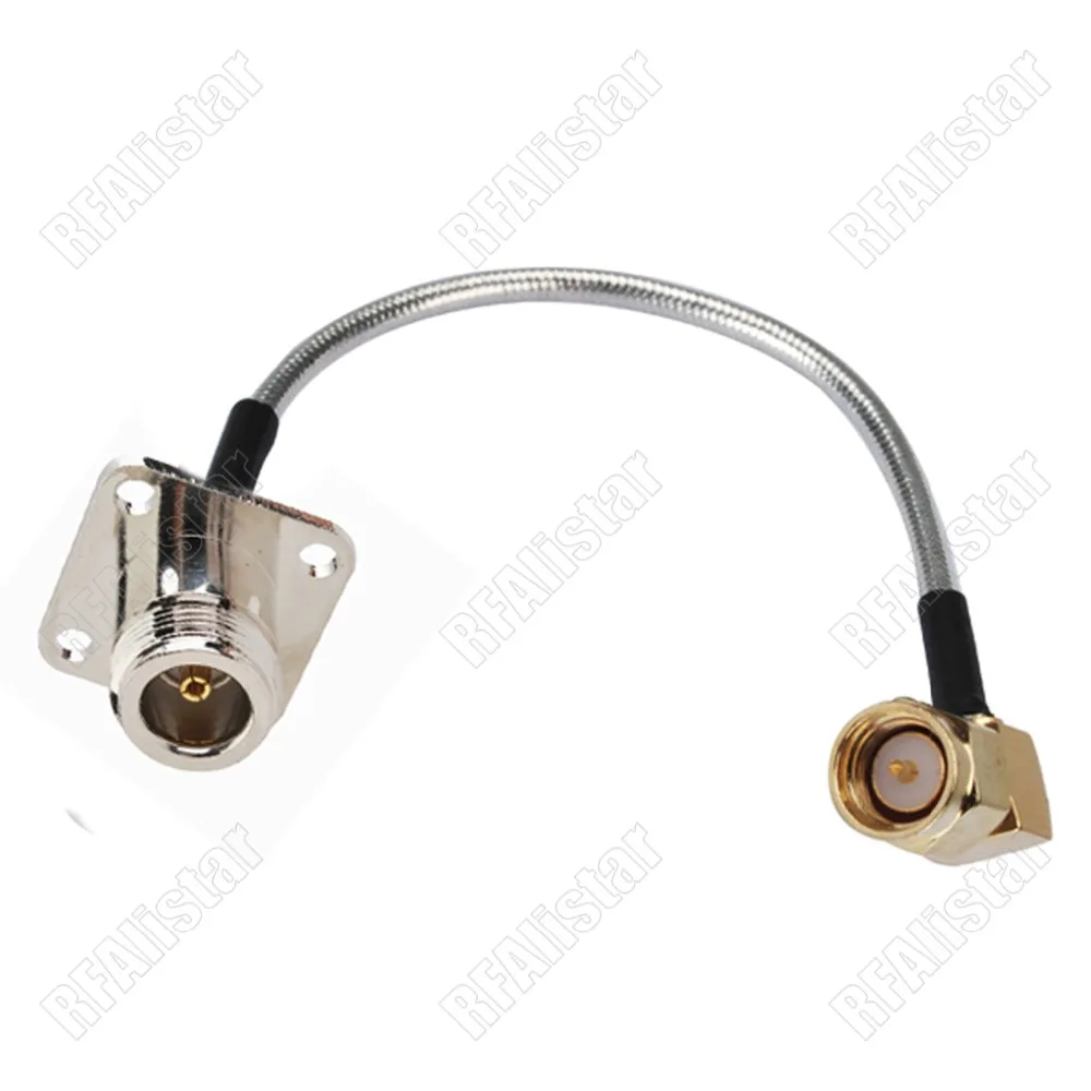 N Type Female Jack 4 Hole Flange Panel to SMA Male RA RG402 Semi-Flexible 0.141&quot Adapter Pigtail Cable 15cm/30cm/50cm/80cm/1M |