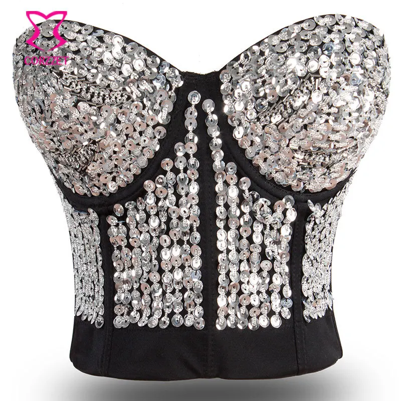 Бюстгальтер пуш-ап с золотыми блестками для вечеринок и ночных клубов | Женская