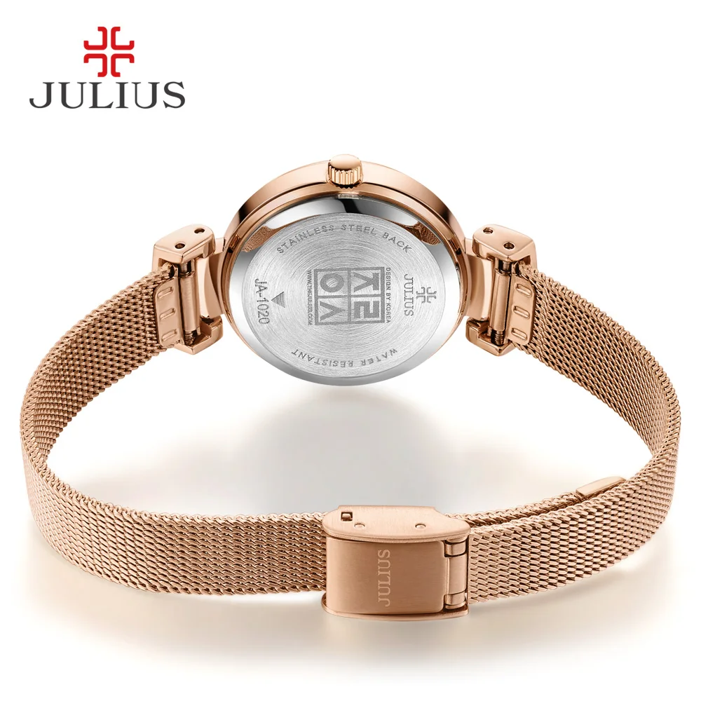 Julius дорогой кварцевый Whatch женские часы с браслетом новый корейский дизайн Прямая