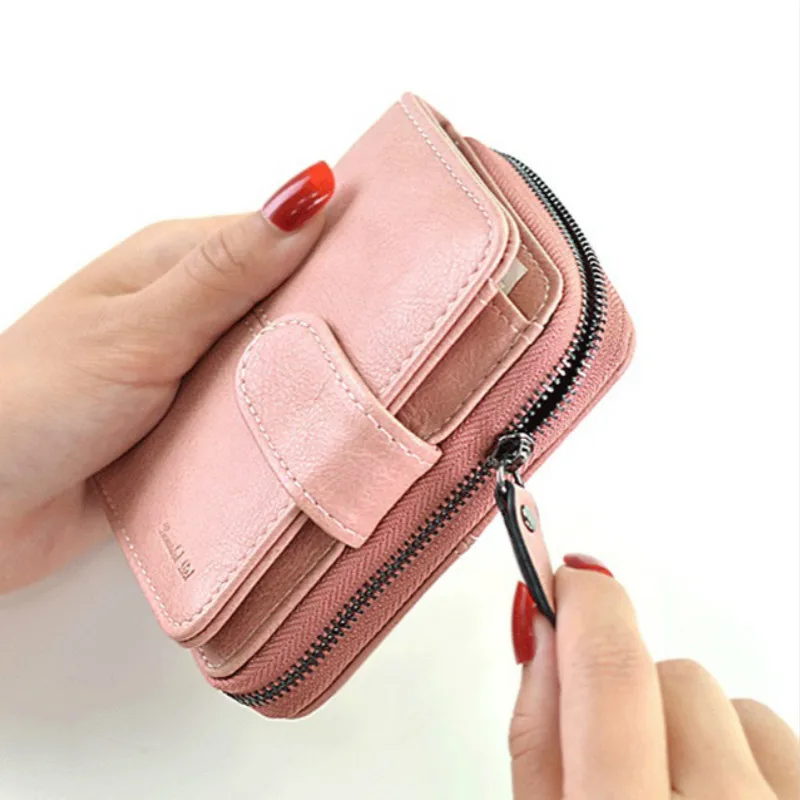 Женский маленький кошелек для кредитных карт женский монет кожаный модный