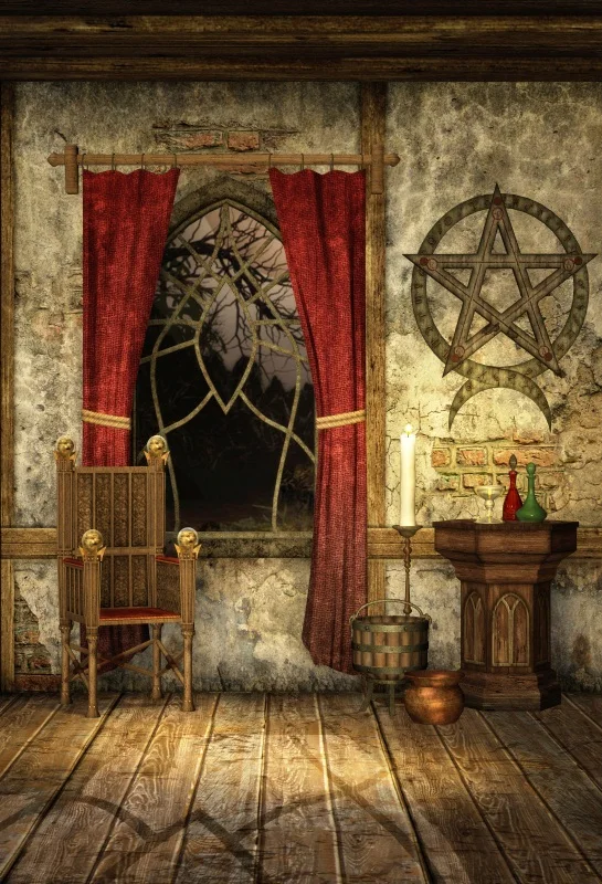 Laeacco мечтательный арки двери горный водопад сцены фотография Фоны