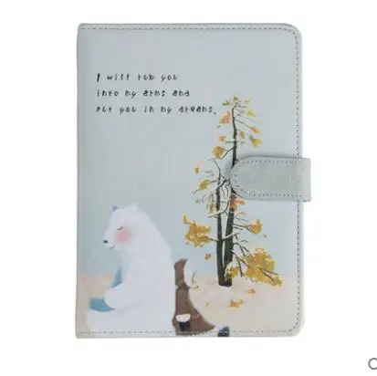 Gray bear Kawaii B6 блокнот-планировщик, офисные школьные принадлежности из искусственной кожи, записная книжка, Ежедневный дневник, подарок для студентов - Цвет: Gray bear