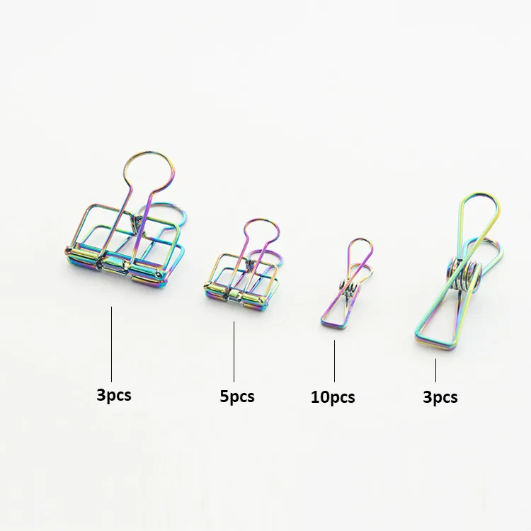 

21pcs/box Hollow Out Metal Binder Clips with Fish Clip Set for Papel Notes DIY Bookmark Clip Stationery School Office Gift