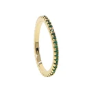 Золотистые кольца из гренанового Красного синего циркония для женщин тонкая линия микро-паве cz вечность стек разноцветное золото cz Кольцо