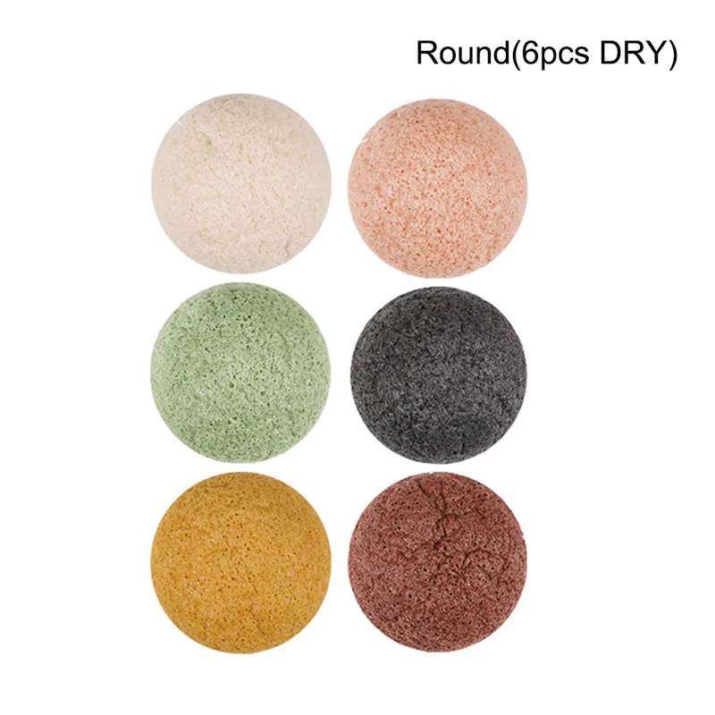 6 шт. натуральный аморфофаллюс коньяк губка косметический спонж для очистки лица