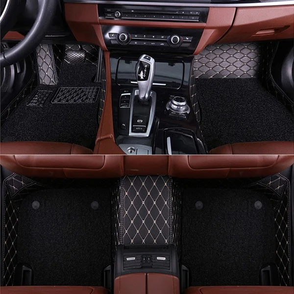 Black Beige B Солнечный лиса этаж вкладыши для Audi A3 A4 A5 A6 Allroad A7 A8 A8L Q3 Q5 Q7 5D водонепроницаемый любую погоду ковровое покрытие 5D коврики для автомобиля - Название цвета: Black Beige B