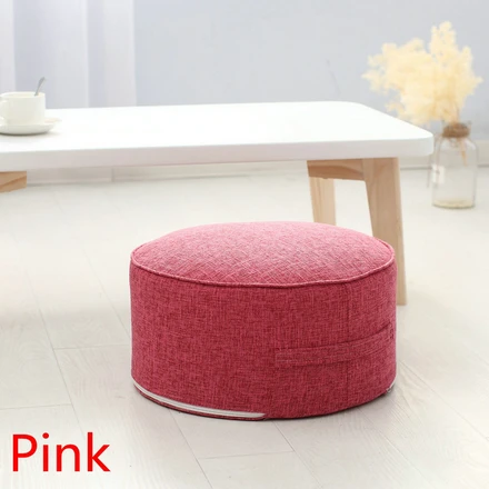 Pink Съемная льняная Подушка Татами увеличенная Толстая футон пол сиденье журнальный столик балкон эркер ткань подушка - Цвет: Pink