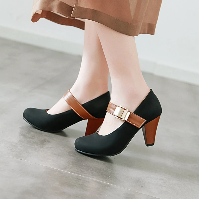 ASILETO/Большие размеры 34-48 Туфли-лодочки на высоком квадратном каблуке Женские