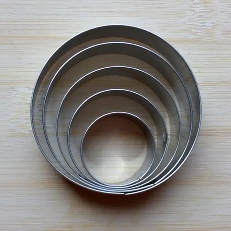 5 шт./компл. круглая форма из нержавеющей стали для печенья мусса торта жвачки