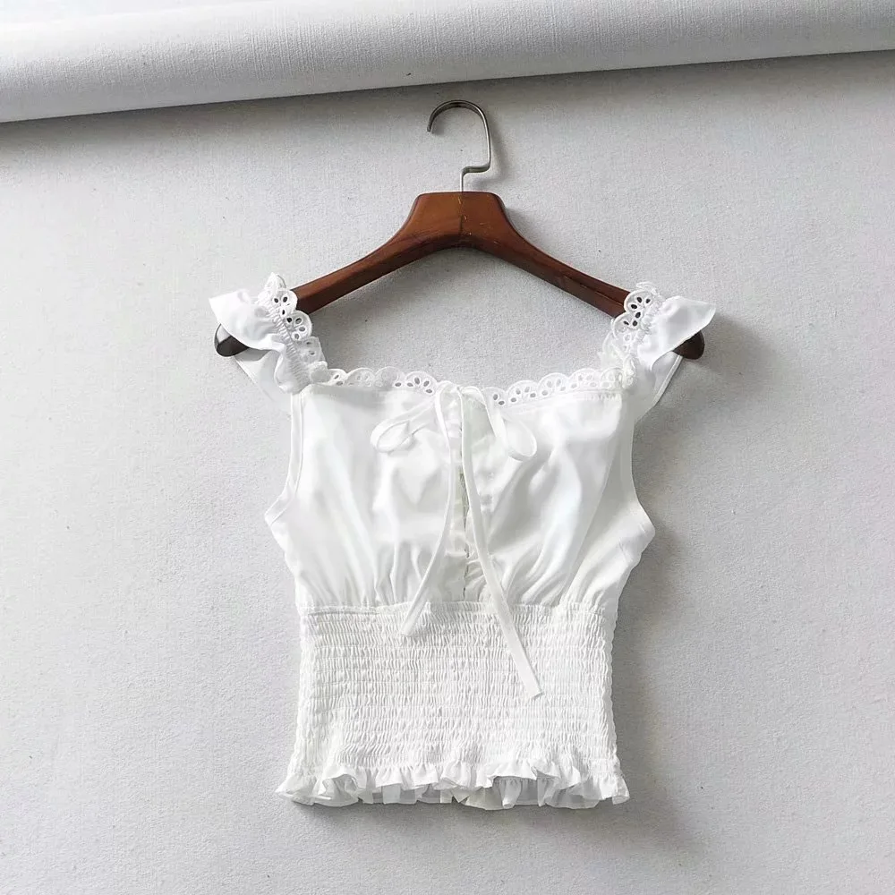 Летний Шелковый атласный укороченный топ женская одежда 2019 сексуальный женский