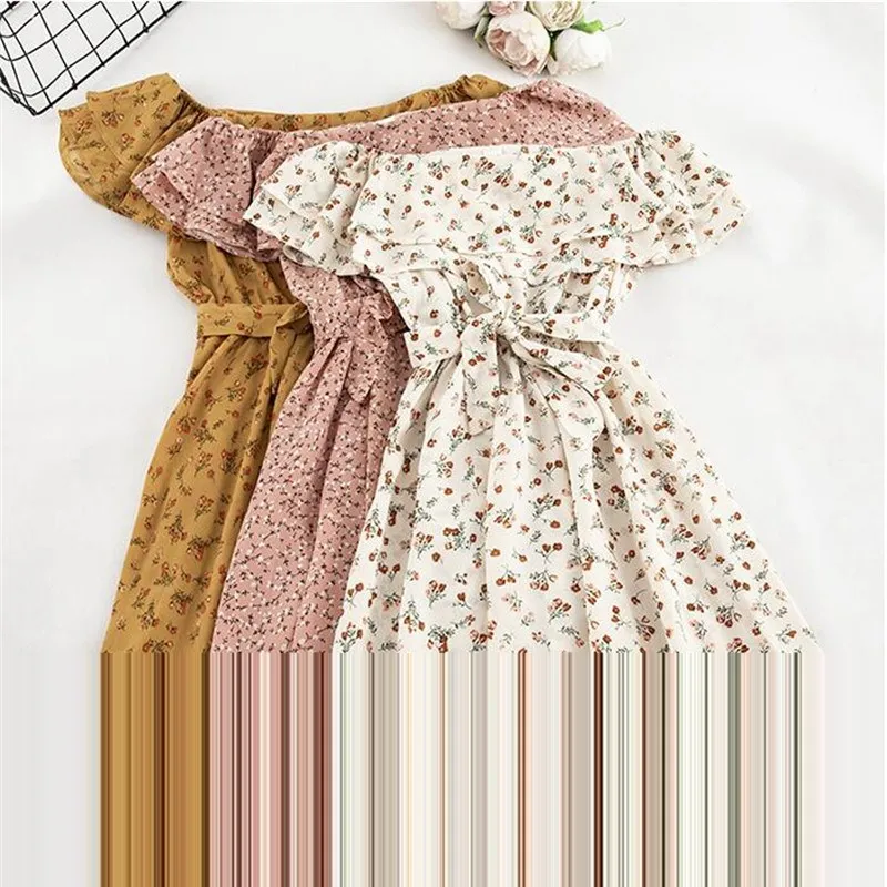 Женское винтажное платье с цветочным принтом повседневное пляжное шифоновое