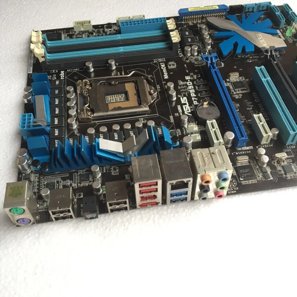 Оригинальная материнская плата для P7P55D-E DDR3 LGA 1156 P55 16GB для I5 I7 cpu USB2.0 USB 3,0 P55 настольная материнская плата
